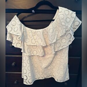 Lilly Pulitzer NWT resort white Sunshine Eyelet Trixie top